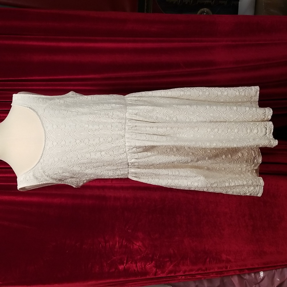 Cream Lace Tank Dress